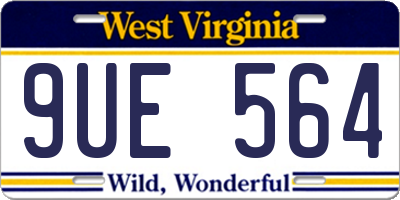 WV license plate 9UE564