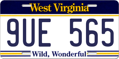 WV license plate 9UE565