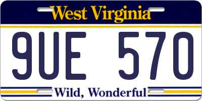 WV license plate 9UE570