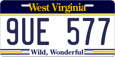 WV license plate 9UE577