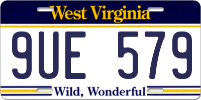 WV license plate 9UE579
