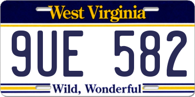 WV license plate 9UE582