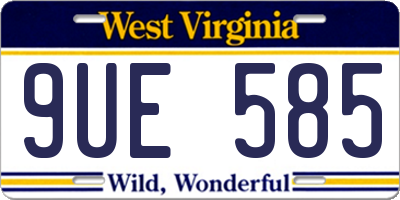 WV license plate 9UE585