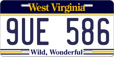 WV license plate 9UE586