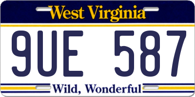 WV license plate 9UE587