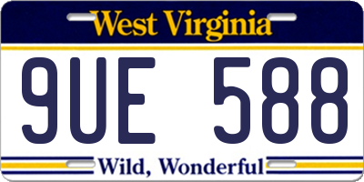 WV license plate 9UE588