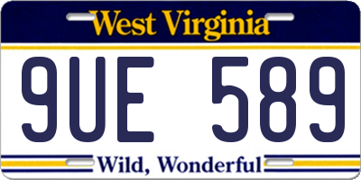 WV license plate 9UE589