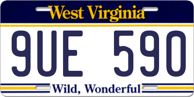 WV license plate 9UE590