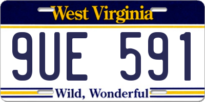 WV license plate 9UE591