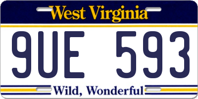 WV license plate 9UE593