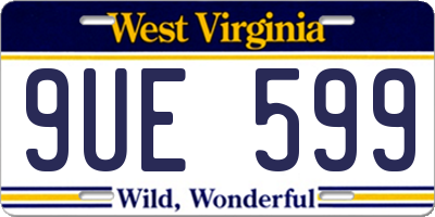 WV license plate 9UE599