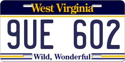 WV license plate 9UE602