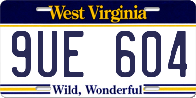 WV license plate 9UE604