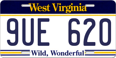 WV license plate 9UE620
