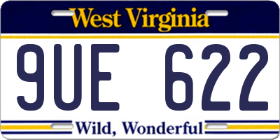 WV license plate 9UE622