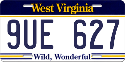 WV license plate 9UE627