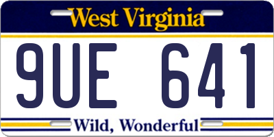 WV license plate 9UE641
