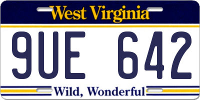 WV license plate 9UE642