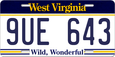 WV license plate 9UE643