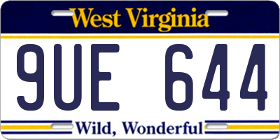 WV license plate 9UE644