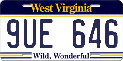 WV license plate 9UE646