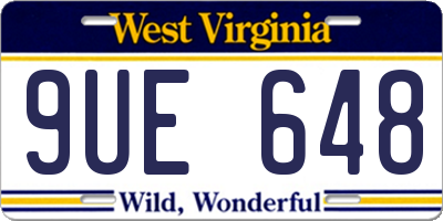 WV license plate 9UE648