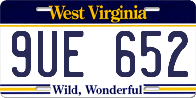 WV license plate 9UE652