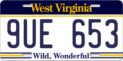 WV license plate 9UE653