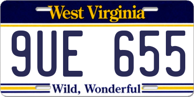 WV license plate 9UE655