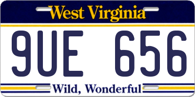 WV license plate 9UE656