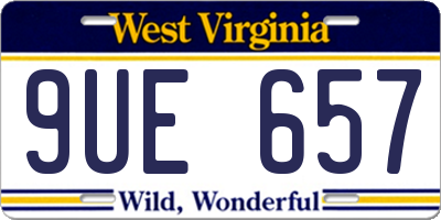 WV license plate 9UE657