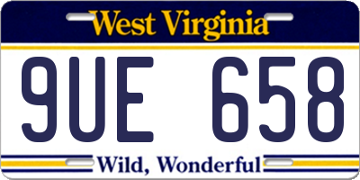 WV license plate 9UE658