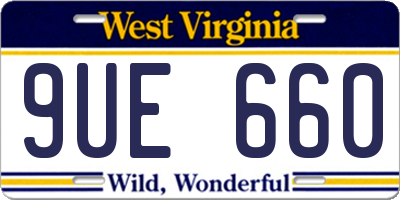 WV license plate 9UE660