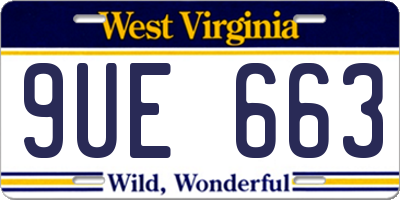 WV license plate 9UE663