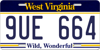 WV license plate 9UE664