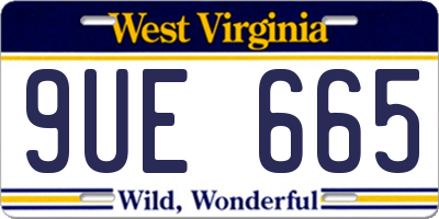 WV license plate 9UE665