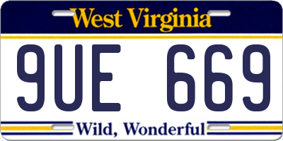 WV license plate 9UE669