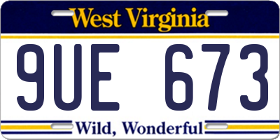 WV license plate 9UE673