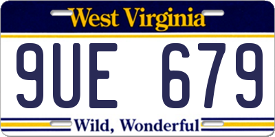 WV license plate 9UE679
