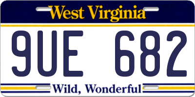 WV license plate 9UE682