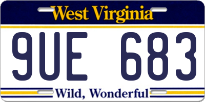 WV license plate 9UE683