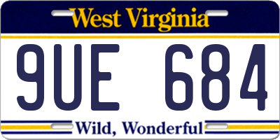 WV license plate 9UE684