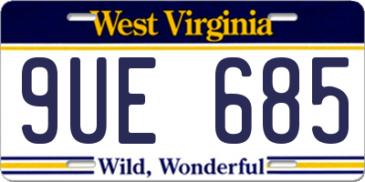 WV license plate 9UE685