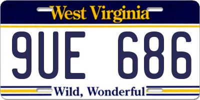 WV license plate 9UE686