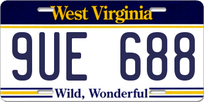 WV license plate 9UE688