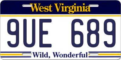 WV license plate 9UE689