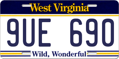 WV license plate 9UE690
