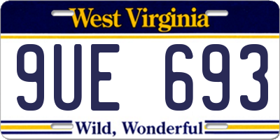 WV license plate 9UE693
