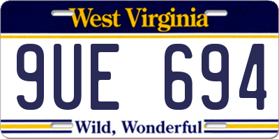WV license plate 9UE694