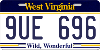 WV license plate 9UE696